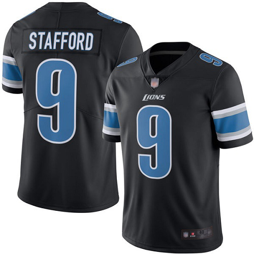 Detroit Lions Limited Black Men Matthew Stafford Jersey NFL Football #9 Rush Vapor Untouchable->youth nfl jersey->Youth Jersey